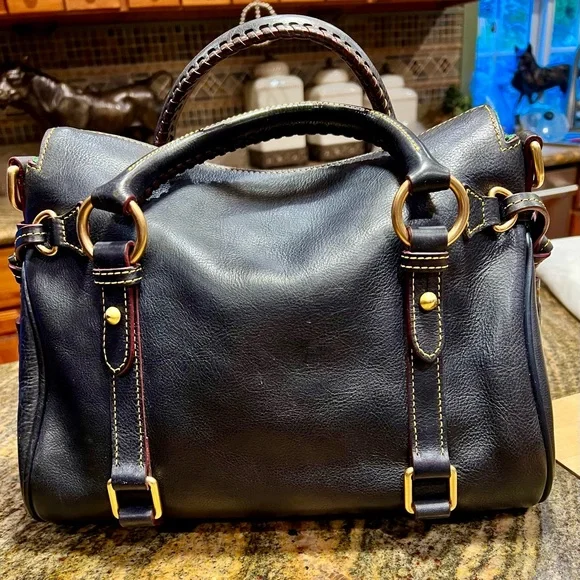 Dooney & Bourke Navy Florentine Satchel with Accessories - Picture 2 of 16